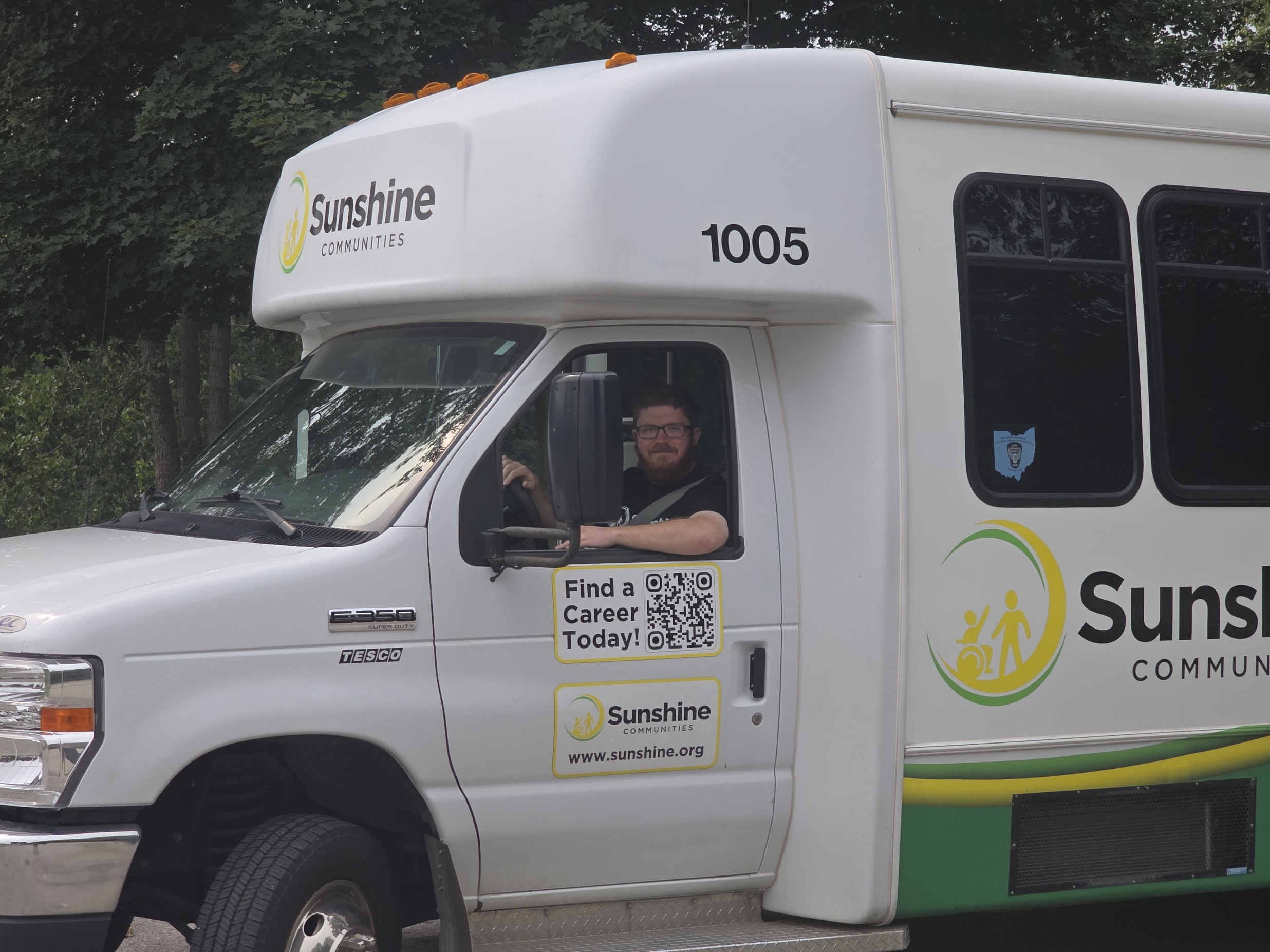 Sunshine Communities transportation driver behind the wheel of a Sunshine vehicle in Maumee, Ohio.