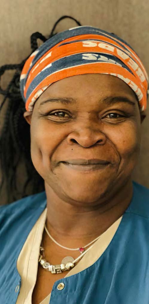 Sancia Self smiling during a portrait