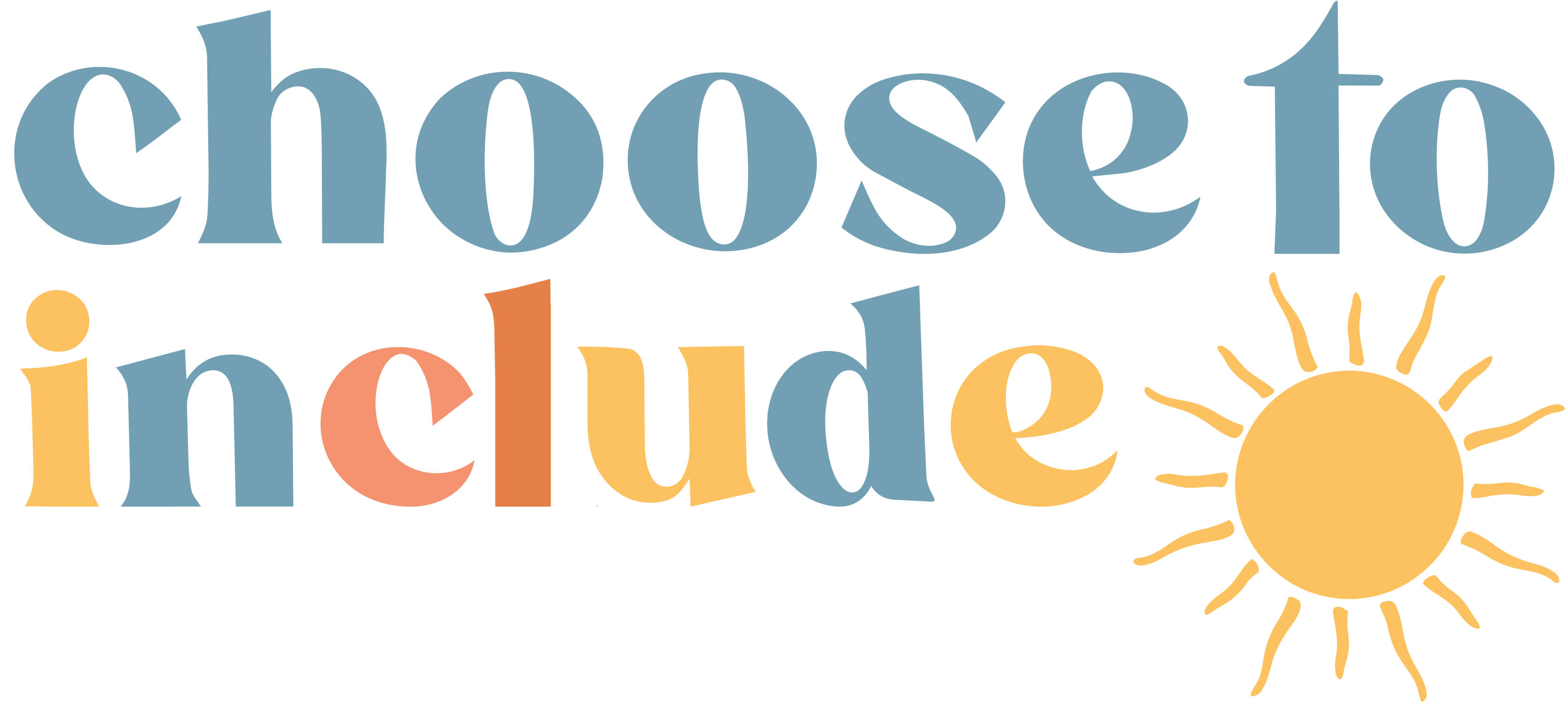 Sun graphic with “Choose to Include” message promoting inclusion and developmental disabilities awareness