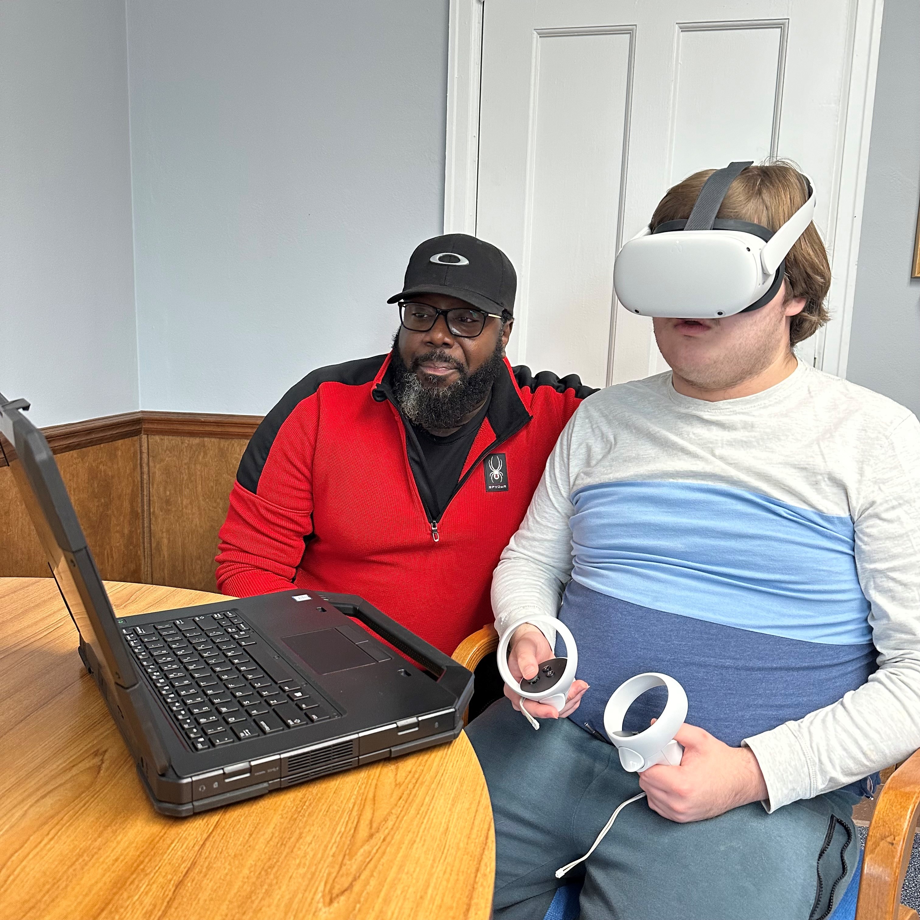 Devin using a virtual reality headset