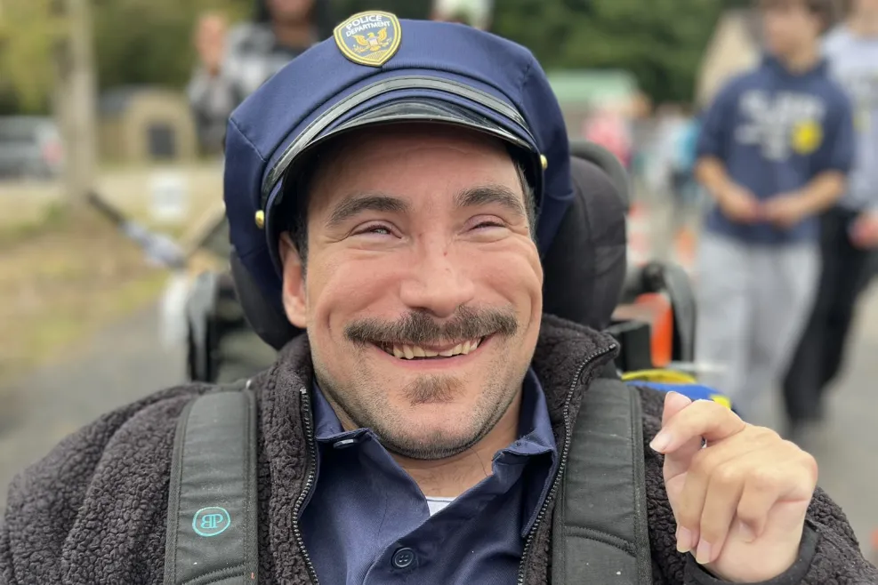 Spooky Boardwalk participant dressed as a police officer 